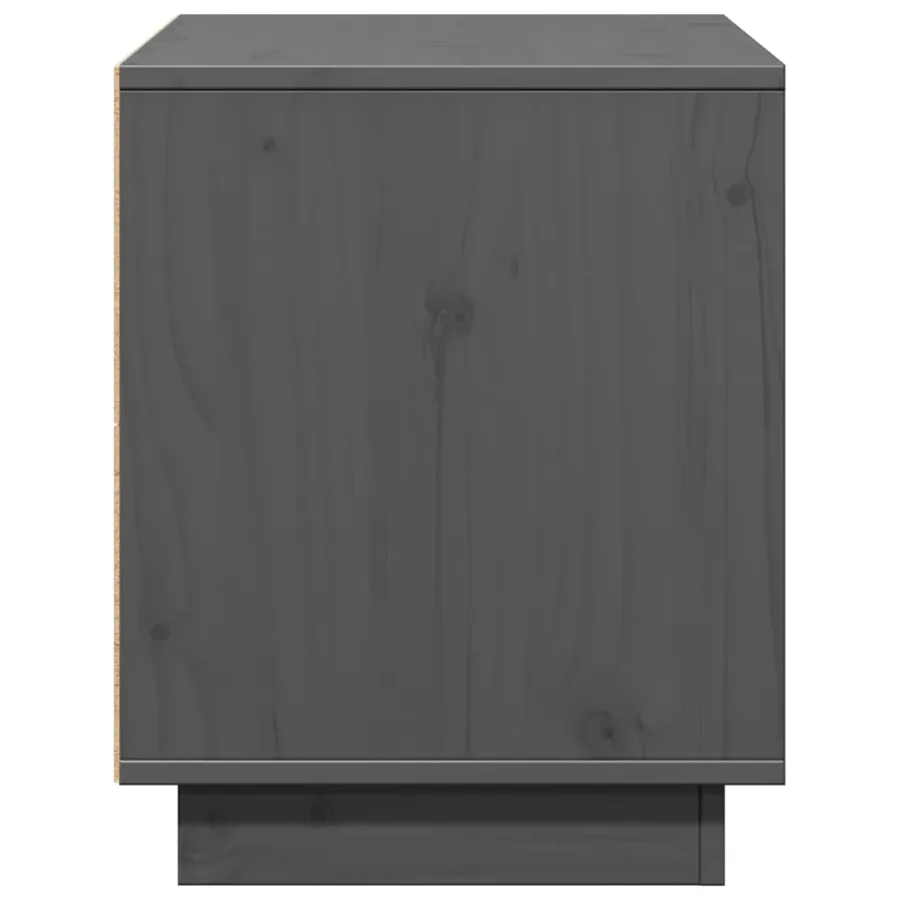Meuble TV Gris 74x35x44 cm Bois de pin massif - 6