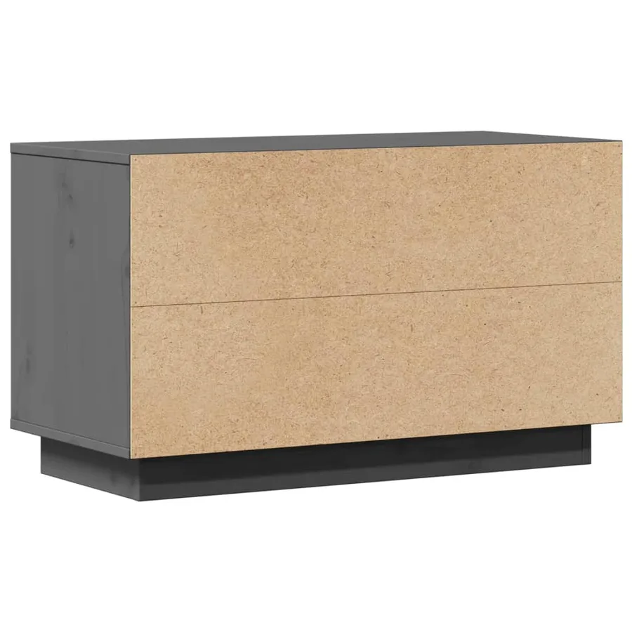 Meuble TV Gris 74x35x44 cm Bois de pin massif - 7