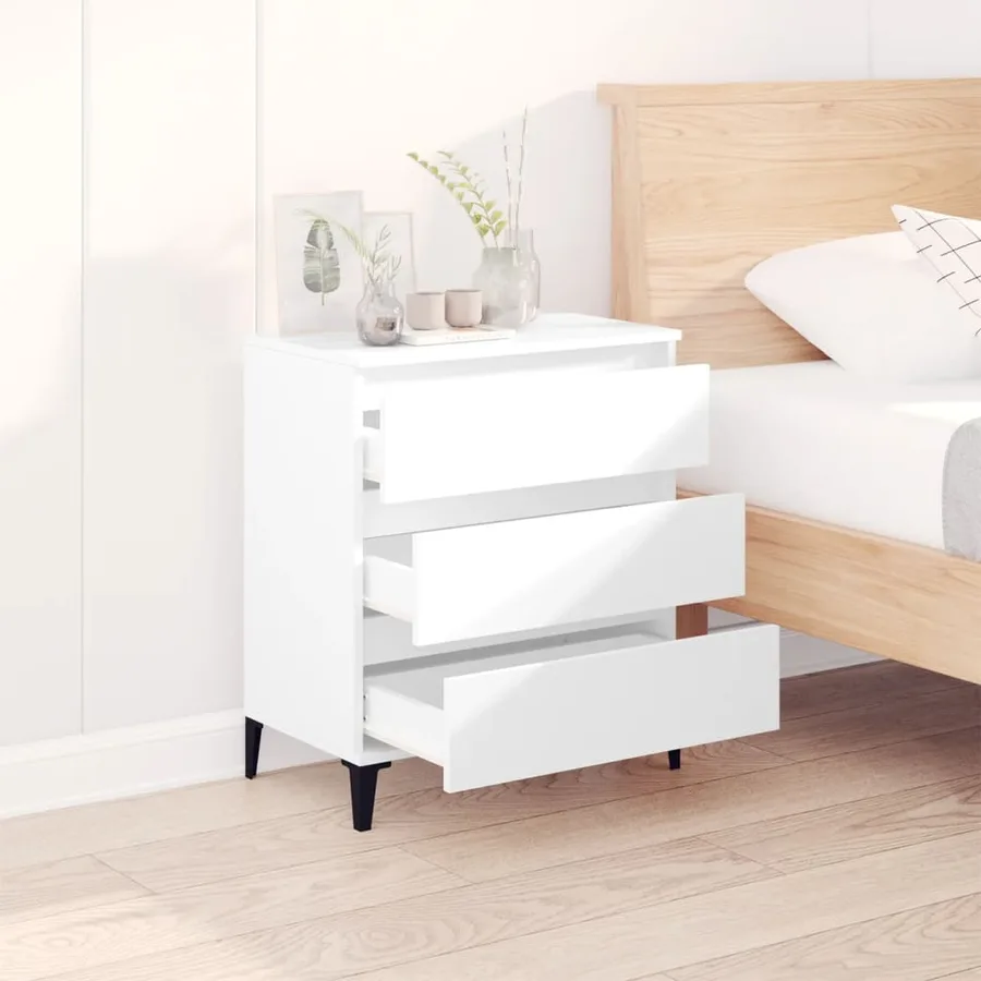 Buffet Blanc 60x35x70 cm Bois d'ingénierie - 3