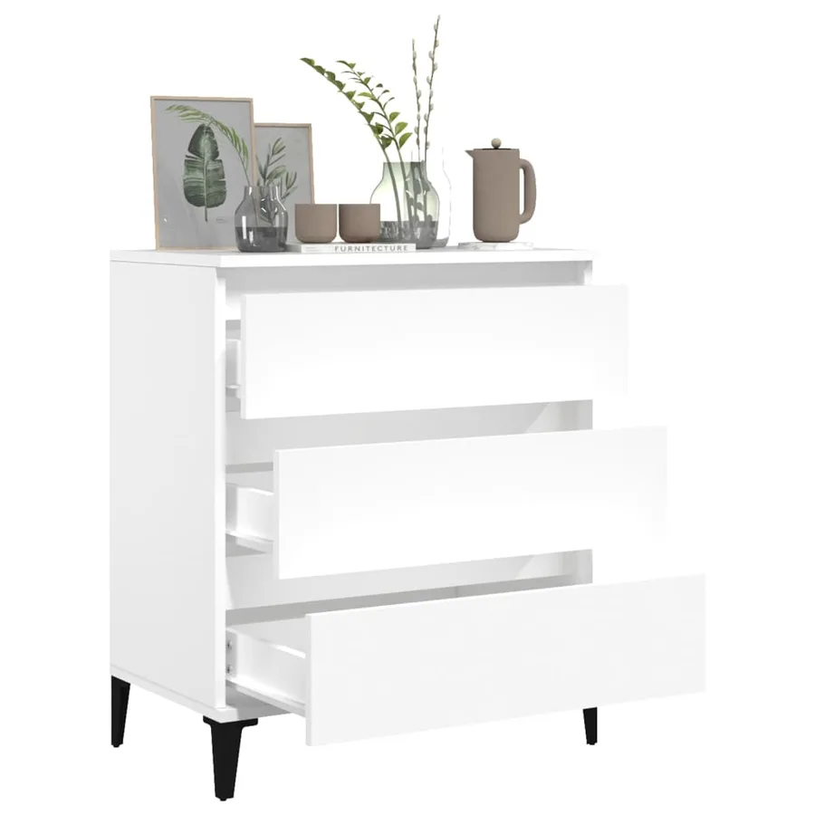 Buffet Blanc 60x35x70 cm Bois d'ingénierie - 4