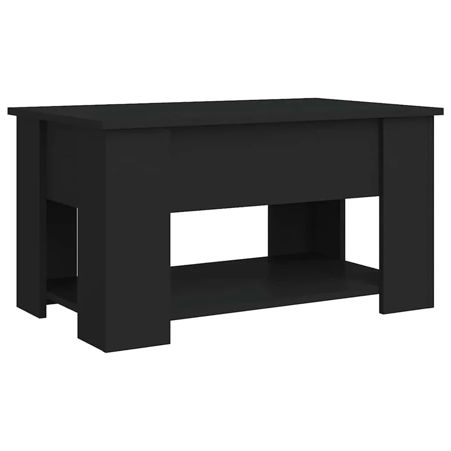 Table basse noir 79x49x41 cm bois d'ingénierie - 4