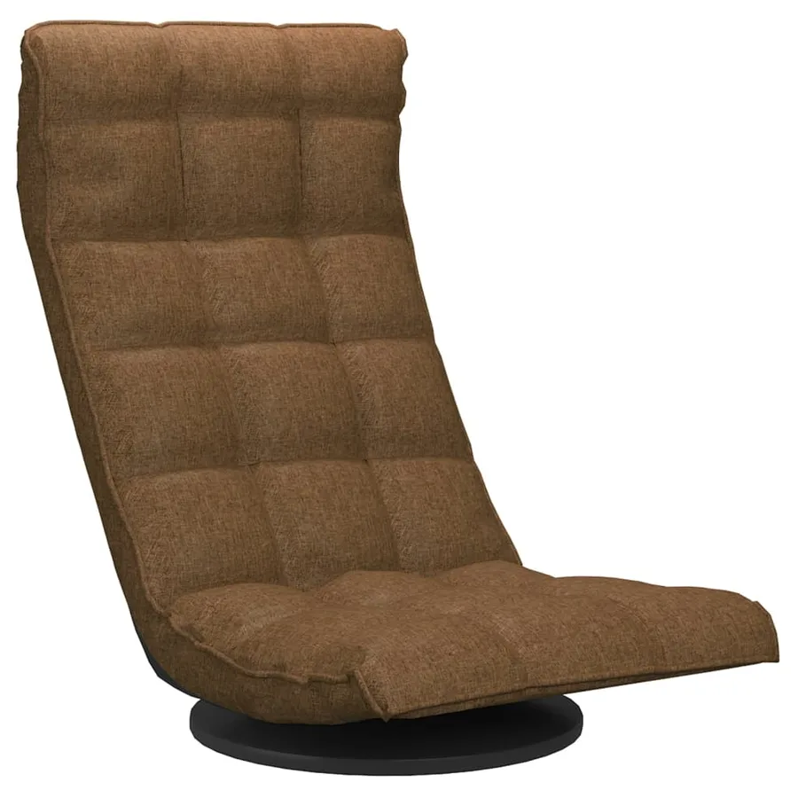 Chaise de sol pivotante Marron Tissu - 2