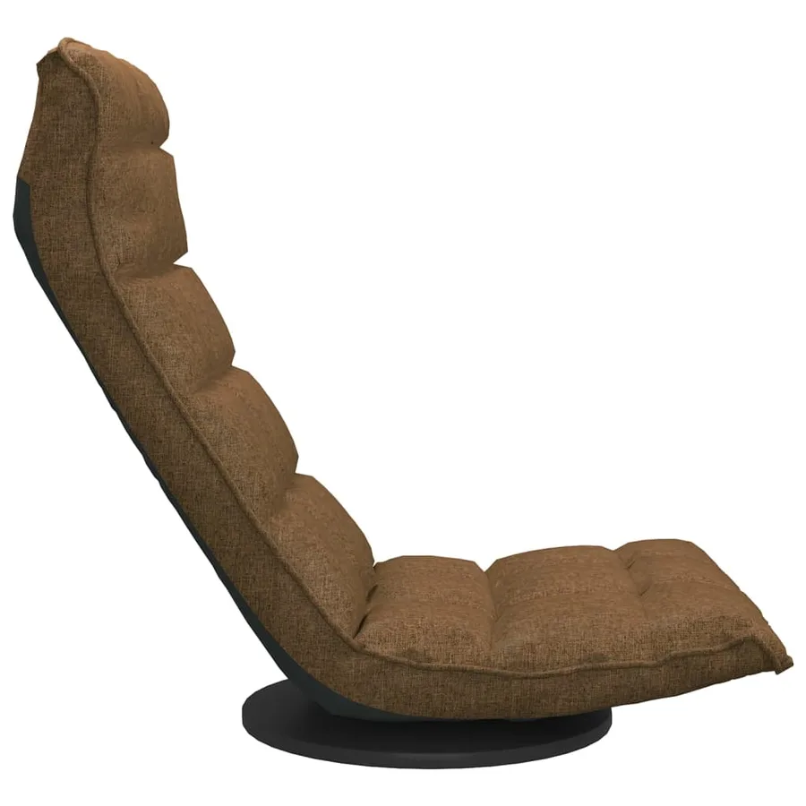 Chaise de sol pivotante Marron Tissu - 4