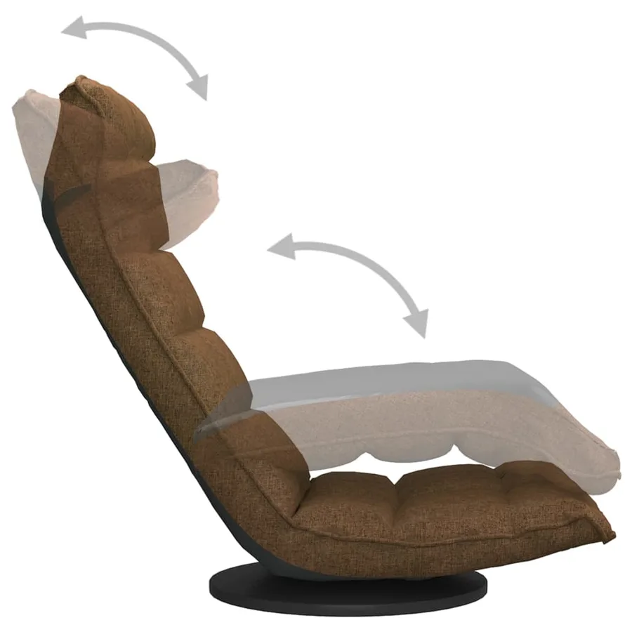 Chaise de sol pivotante Marron Tissu - 6