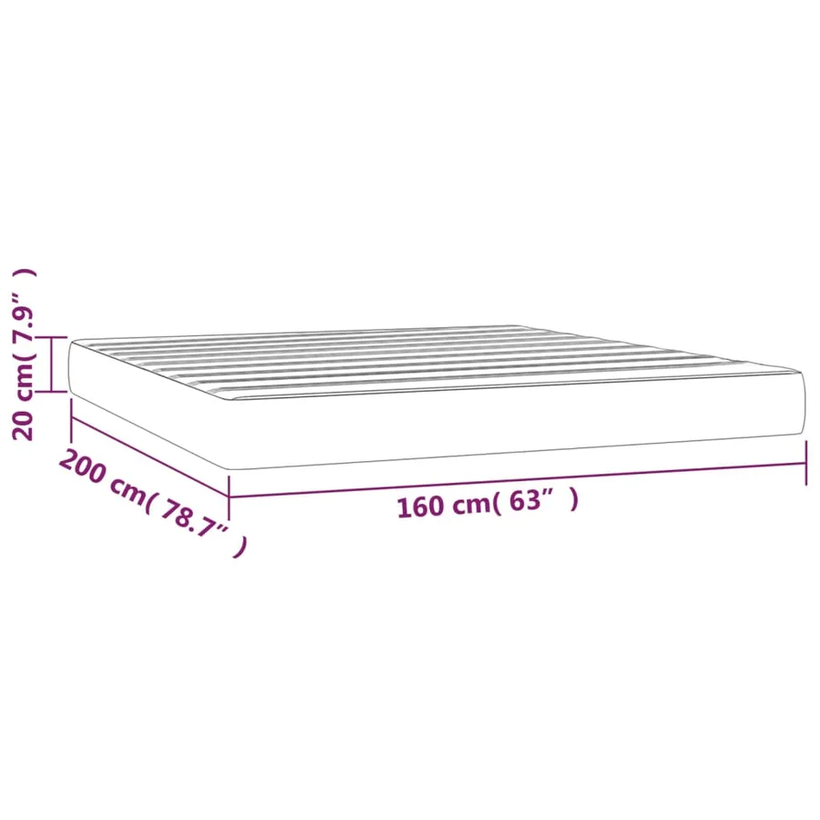 Matelas de lit à ressorts ensachés fermeté moyenne Gris foncé 160x200x20 cm - 7