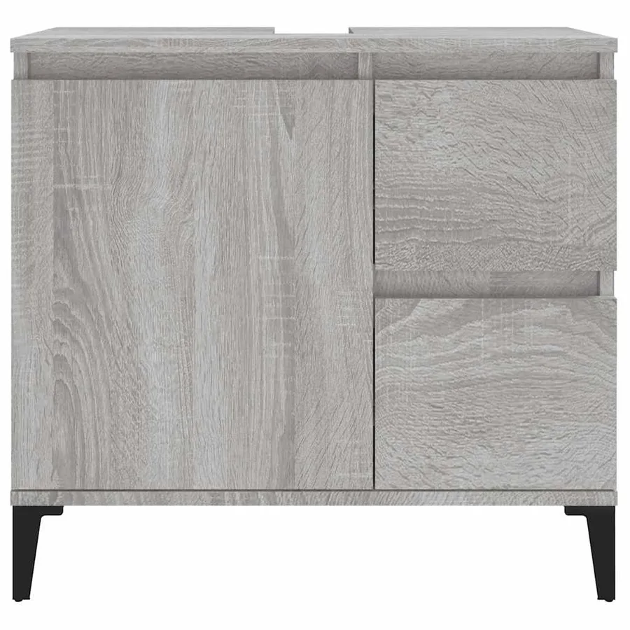 Armoire de bain sonoma gris 65x33x60 cm bois d'ingénierie - 7