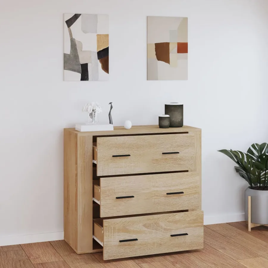 Buffet Chêne sonoma 80x33x70 cm Bois d'ingénierie - 7