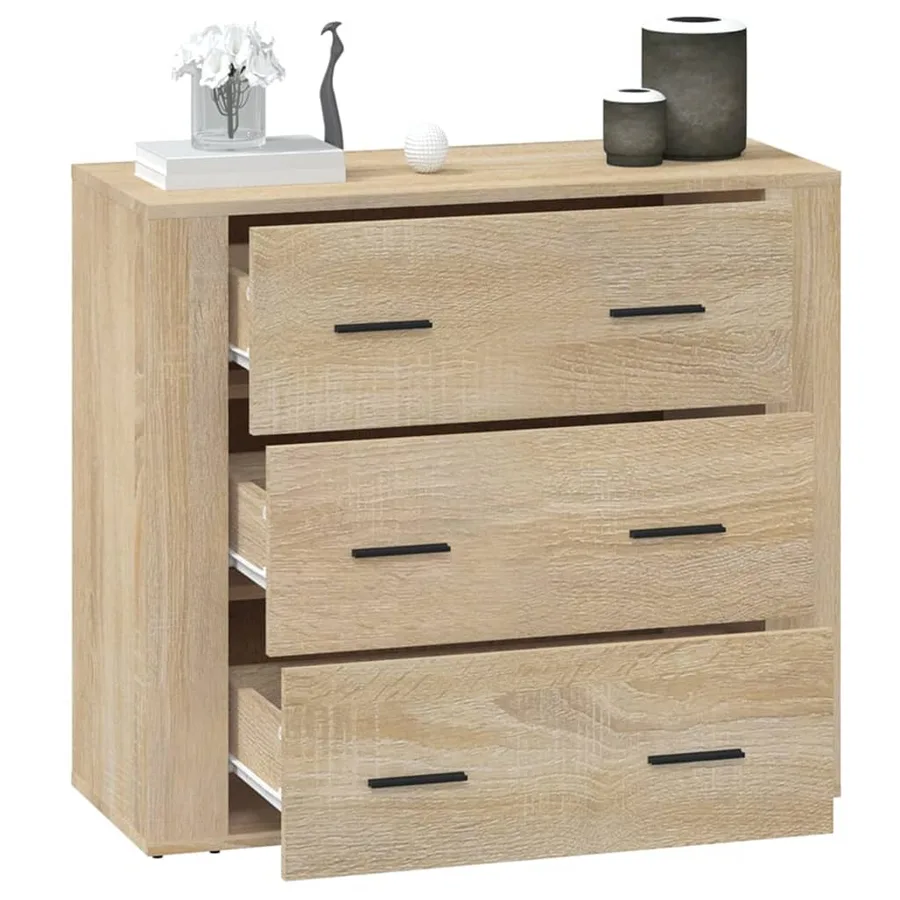 Buffet Chêne sonoma 80x33x70 cm Bois d'ingénierie - 8