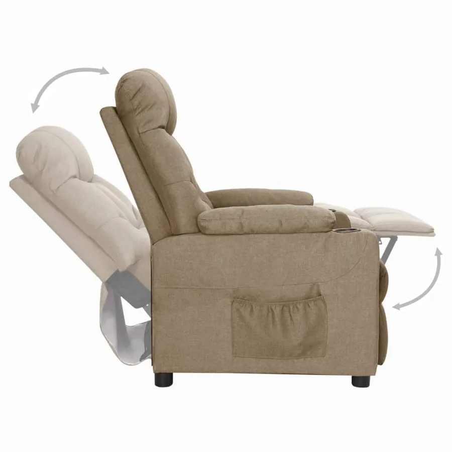Fauteuil inclinable Taupe Tissu - 5
