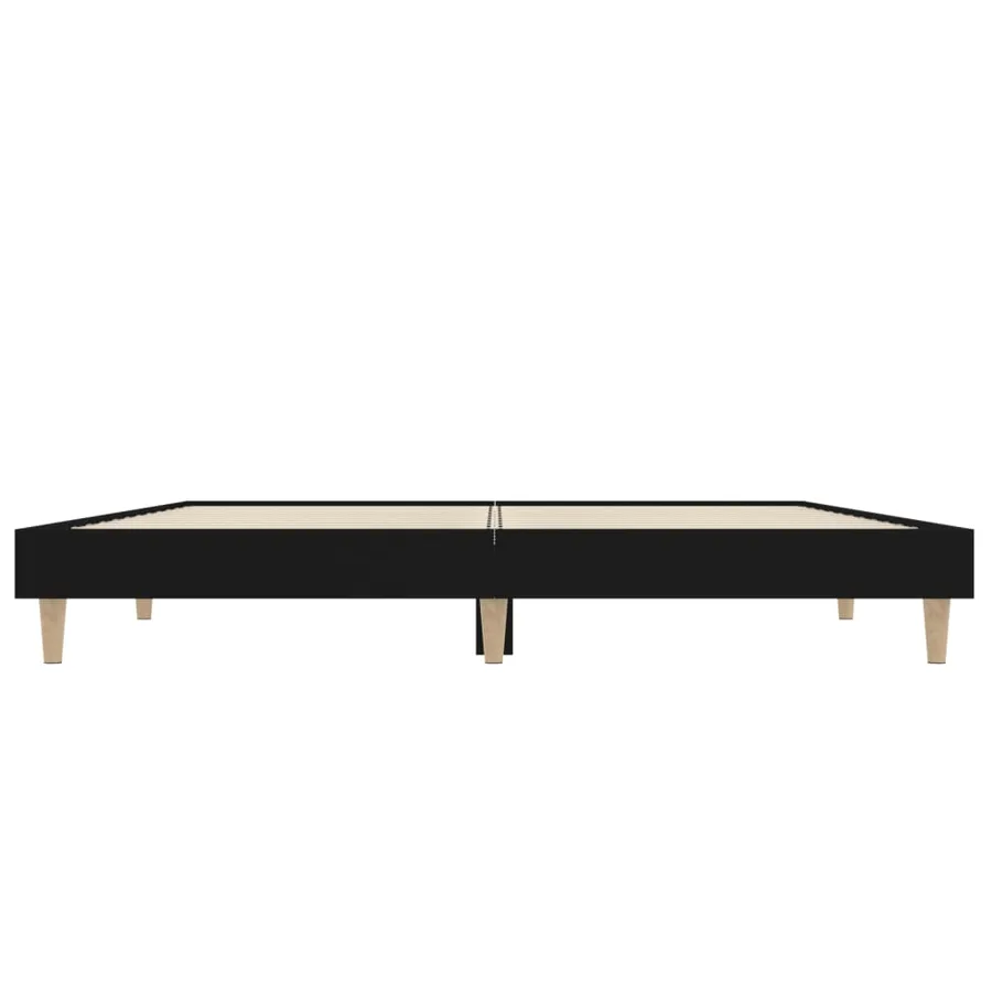 Cadre de lit sans matelas noir 140x190 cm bois d'ingénierie - 6