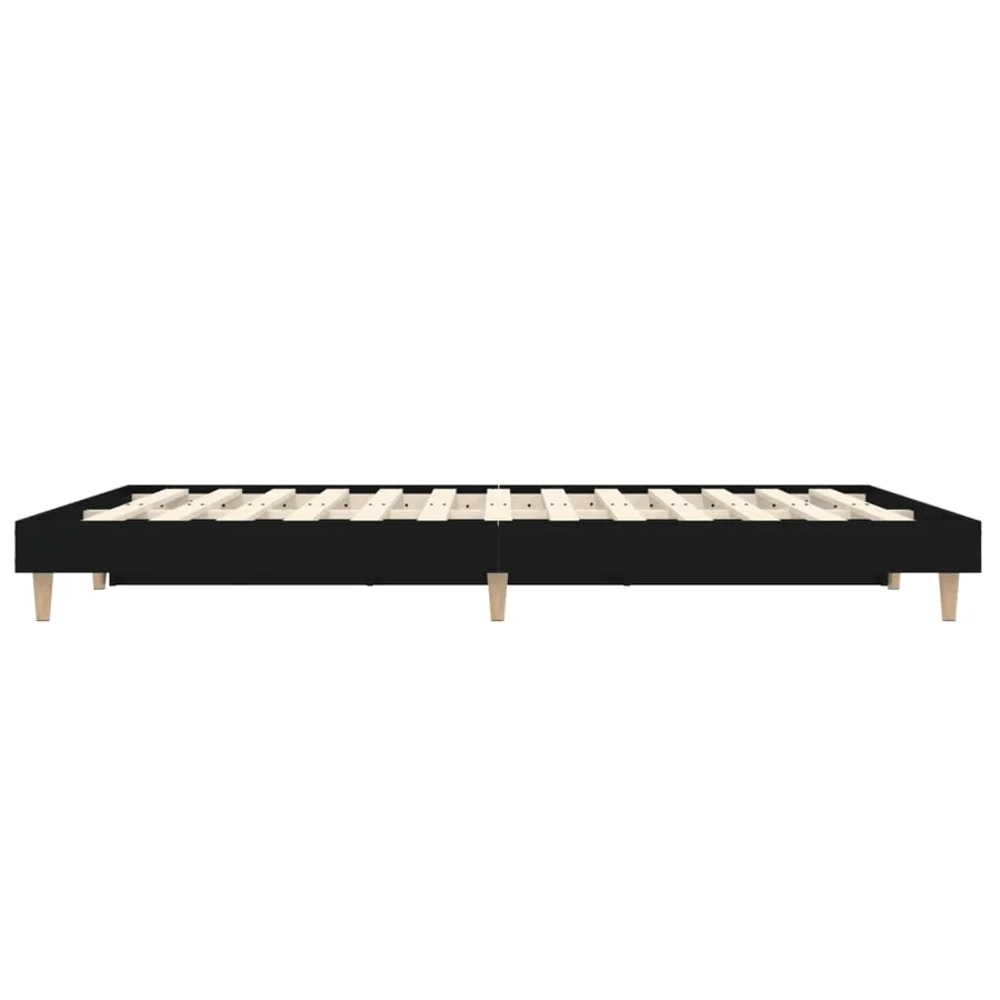 Cadre de lit sans matelas noir 140x190 cm bois d'ingénierie - 7