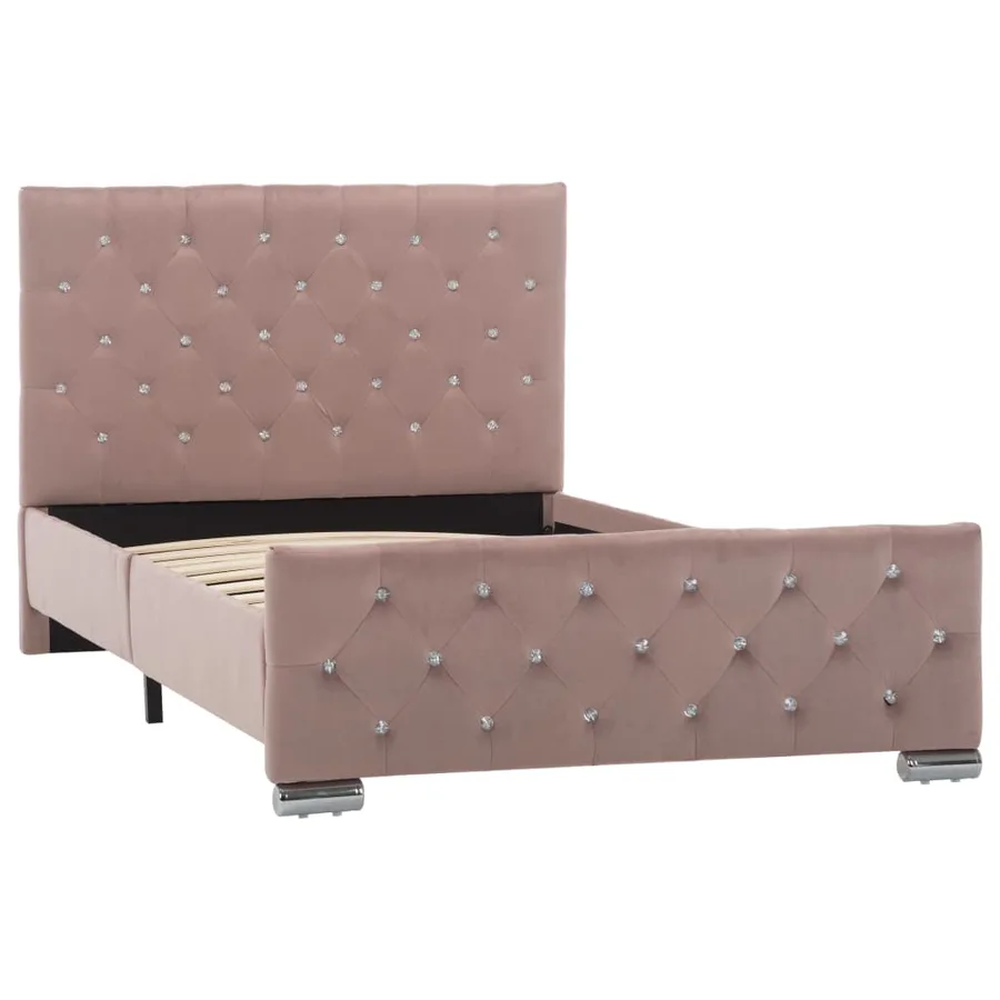 Cadre de lit sans matelas Rose Velours 100x200 cm - 2