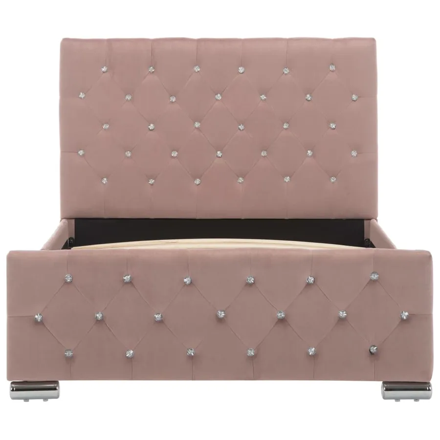Cadre de lit sans matelas Rose Velours 100x200 cm - 4