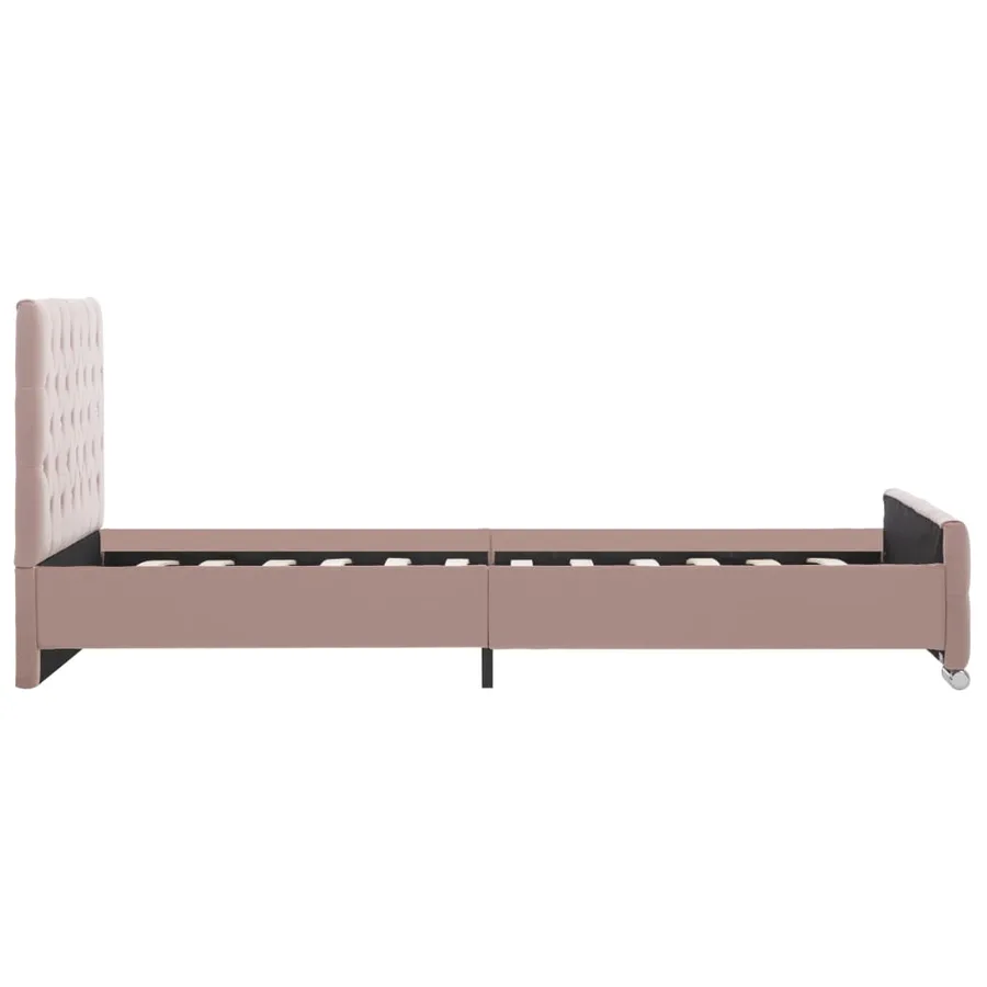 Cadre de lit sans matelas Rose Velours 100x200 cm - 5