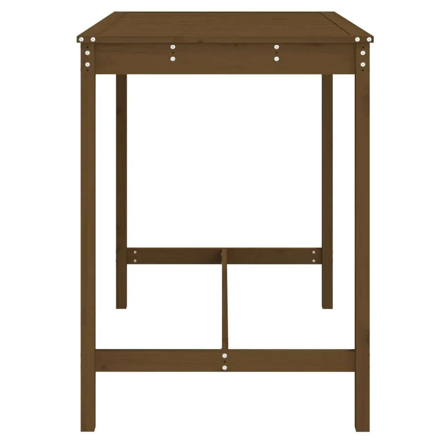 Table de jardin marron miel 121x82,5x110 cm bois massif de pin - 5