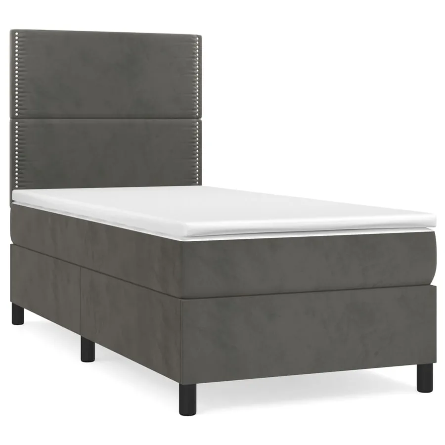 Sommier à lattes de lit avec matelas Gris foncé 100x200 cm - 2