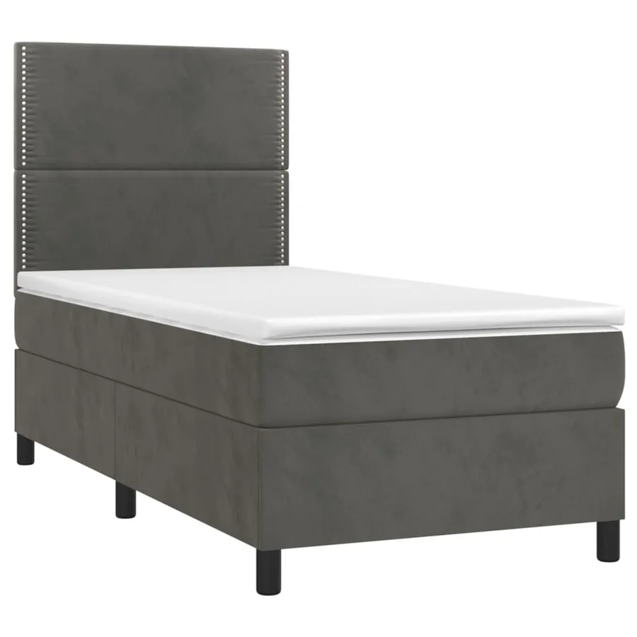Sommier à lattes de lit avec matelas Gris foncé 100x200 cm - 3