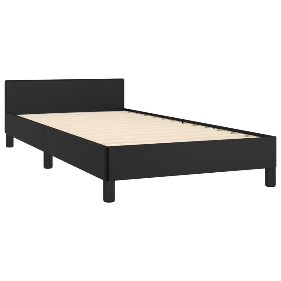 Cadre de lit sans matelas noir 90x190 cm similicuir - 5