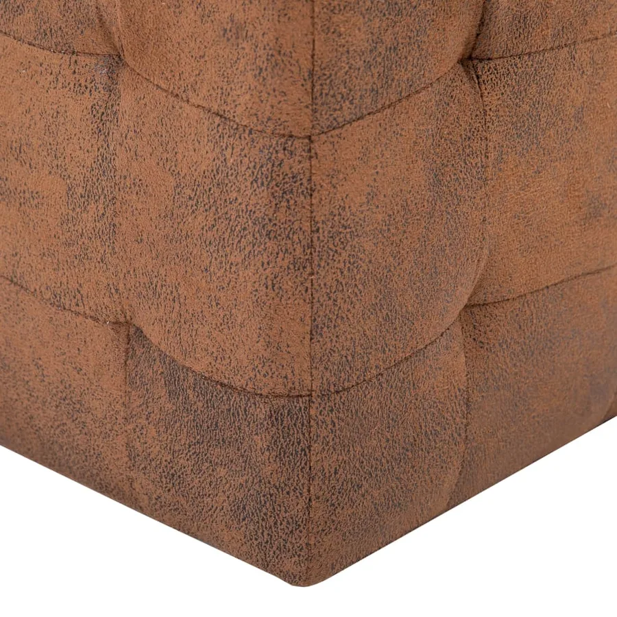 Tables de chevet 2 pcs Marron 30x30x30 cm Similicuir daim - 5