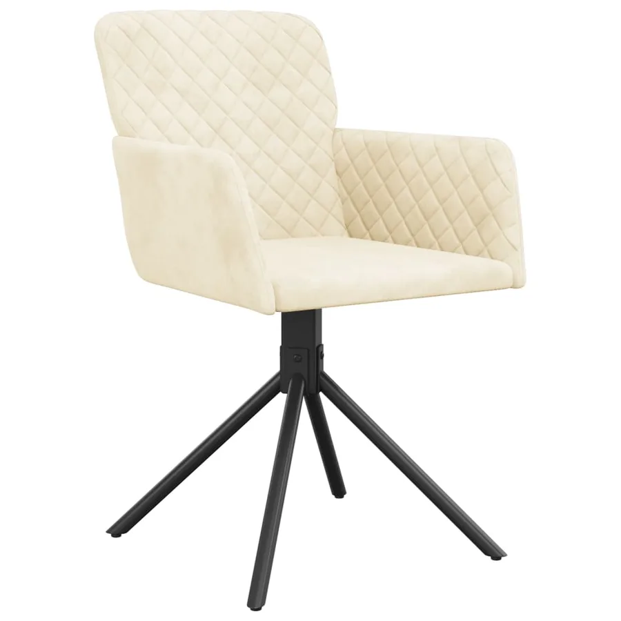 Chaises pivotantes à manger lot de 2 Crème Velours - 3
