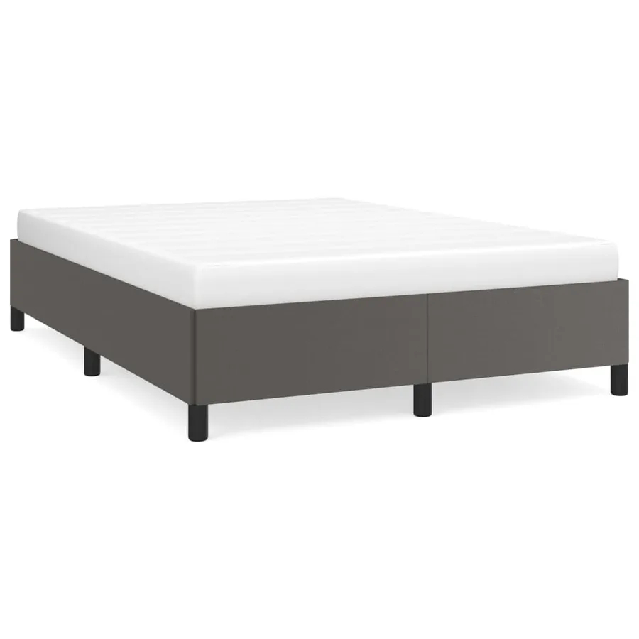 Cadre de lit sans matelas gris 140x190 cm similicuir - 2