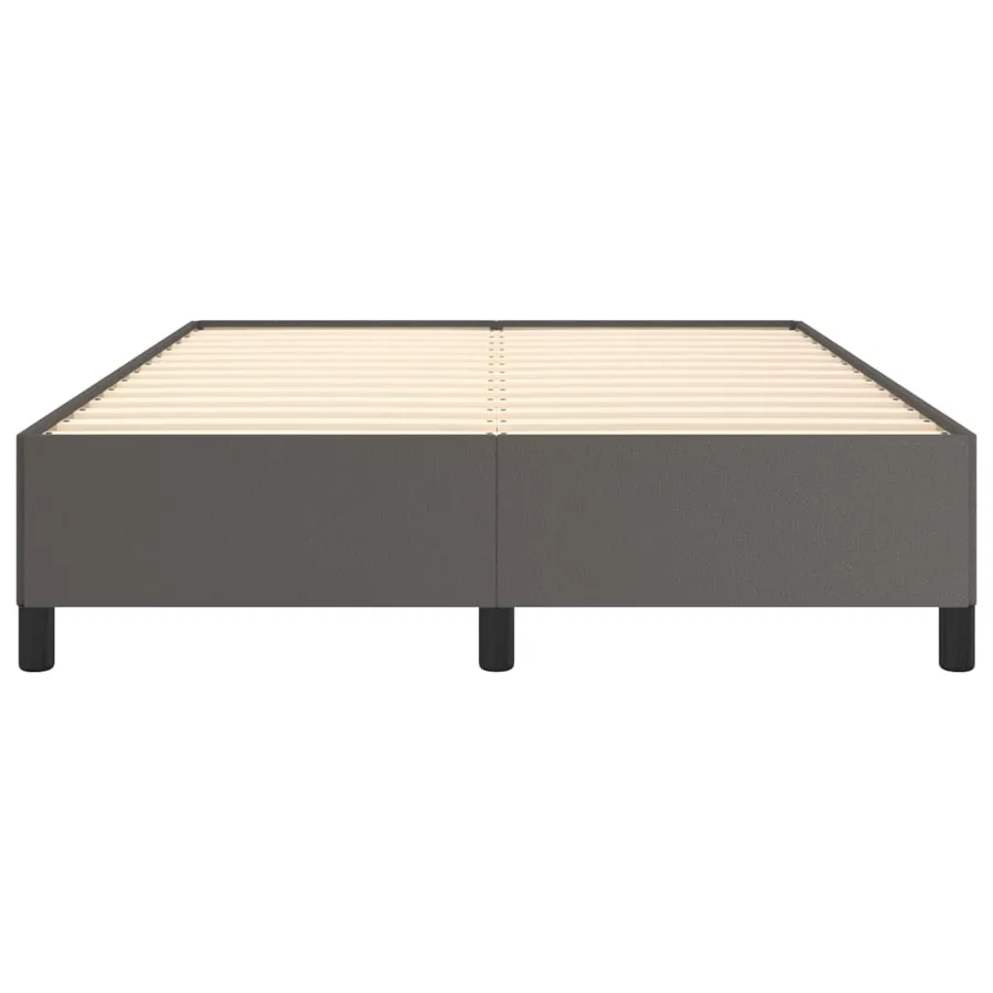 Cadre de lit sans matelas gris 140x190 cm similicuir - 5