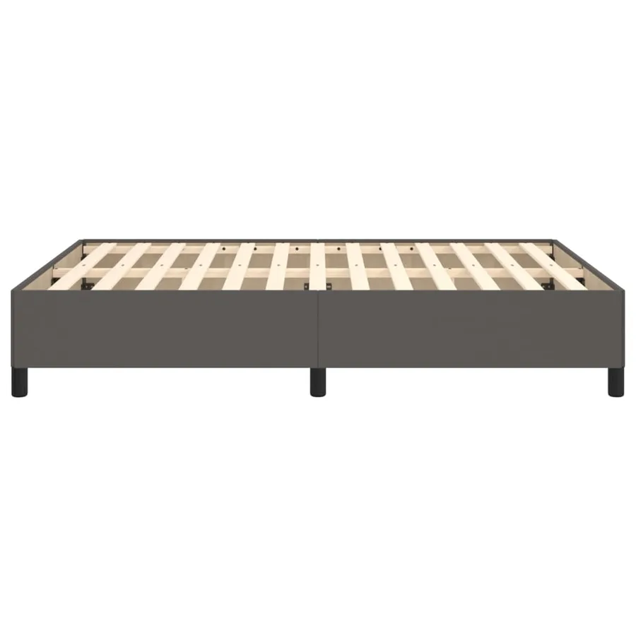 Cadre de lit sans matelas gris 140x190 cm similicuir - 6