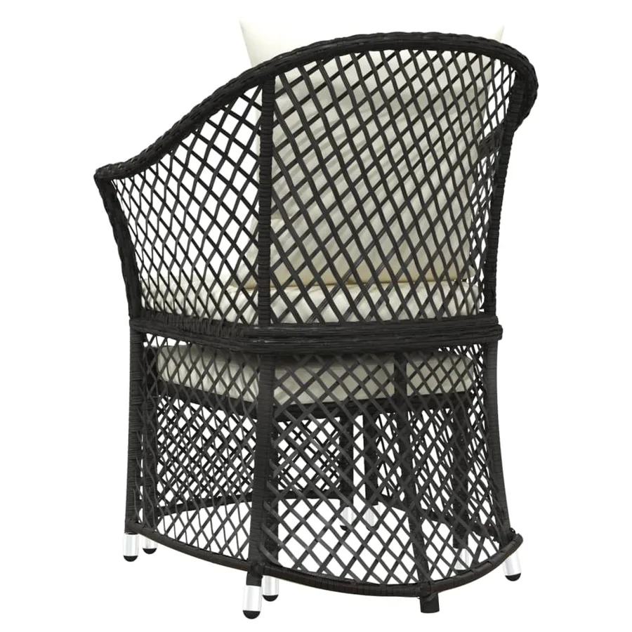 Salon de jardin 2 pcs avec coussins Noir Résine tressée - 6