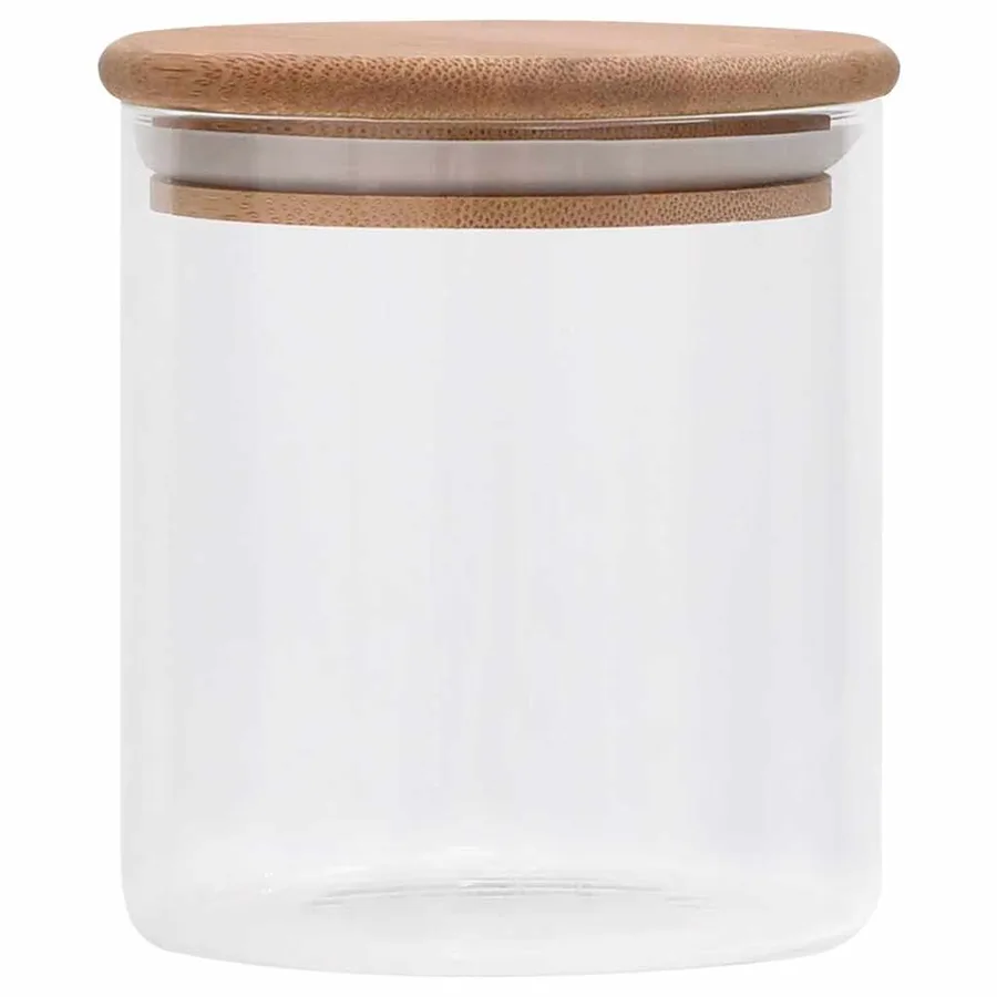 Pots de conservation en verre couvercle en bambou 10 pcs 600 ml - 3