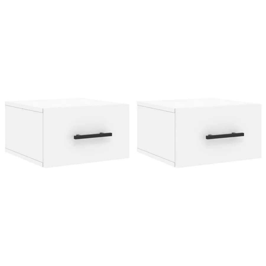 Tables de chevet murales 2 pcs blanc 35x35x20 cm - 2
