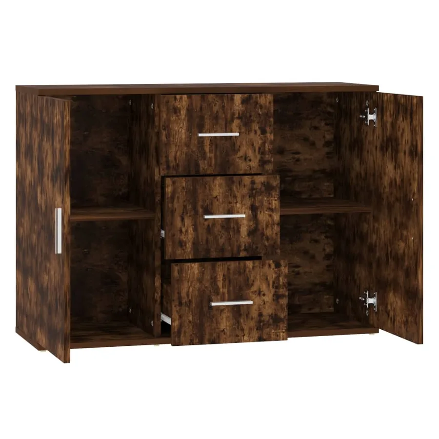 Buffet Chêne fumé 91x29,5x65 cm Bois d'ingénierie - 5