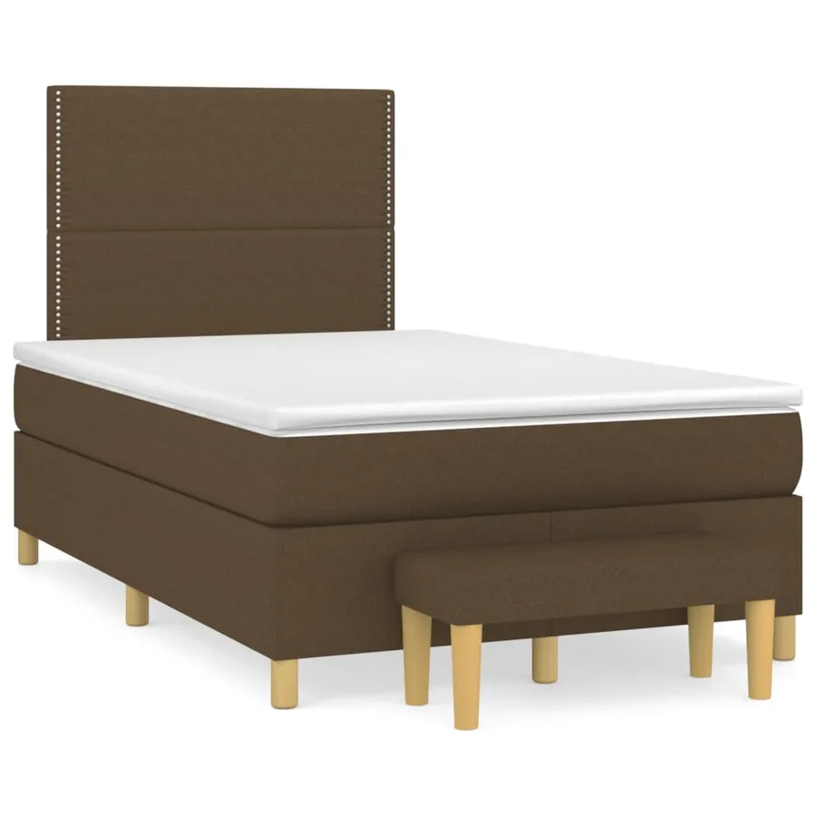 Sommier à lattes de lit avec matelas Marron foncé 120x200 cm - 2