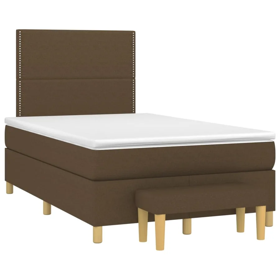 Sommier à lattes de lit avec matelas Marron foncé 120x200 cm - 3