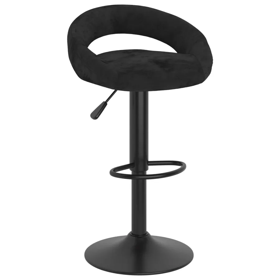 Tabourets de bar lot de 2 noir velours - 2