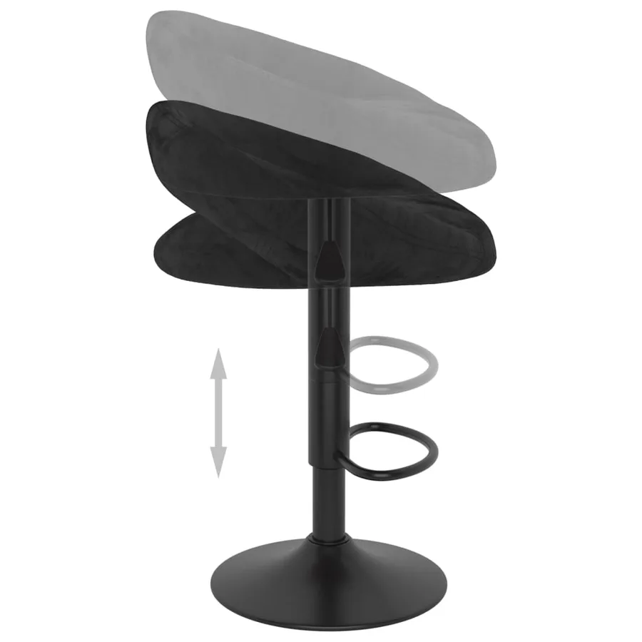 Tabourets de bar lot de 2 noir velours - 6