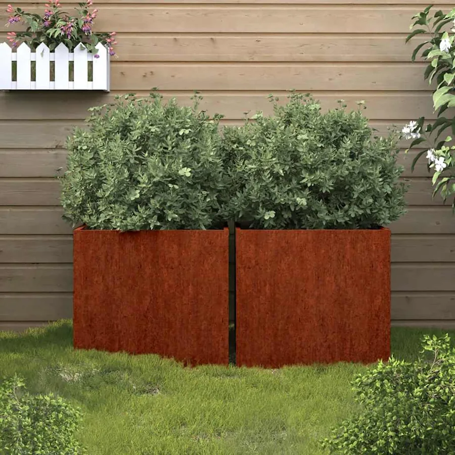 Jardinières 2 pcs 32x30x29 cm acier corten