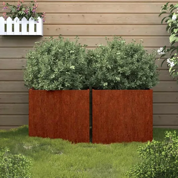 Jardinières 2 pcs 32x30x29 cm acier corten