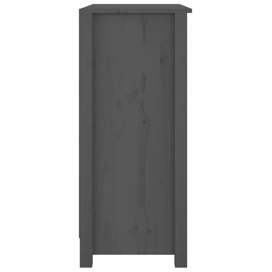Buffet Gris 70x35x80 cm Bois massif de pin - 4