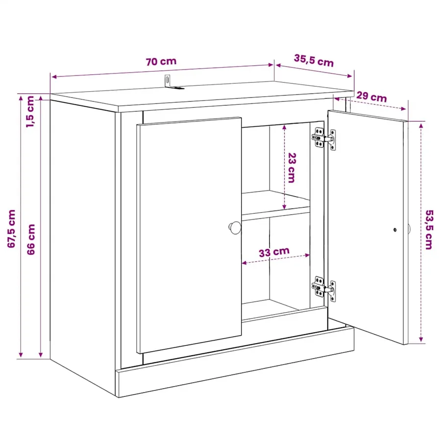 Buffets 3 pcs Chêne sonoma Bois d'ingénierie - 10