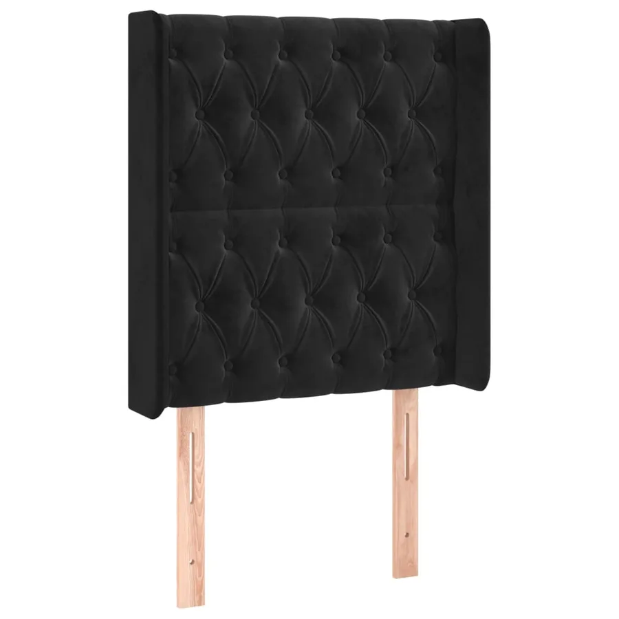 Sommier à lattes de lit matelas et LED Noir 80x200cm Velours - 7