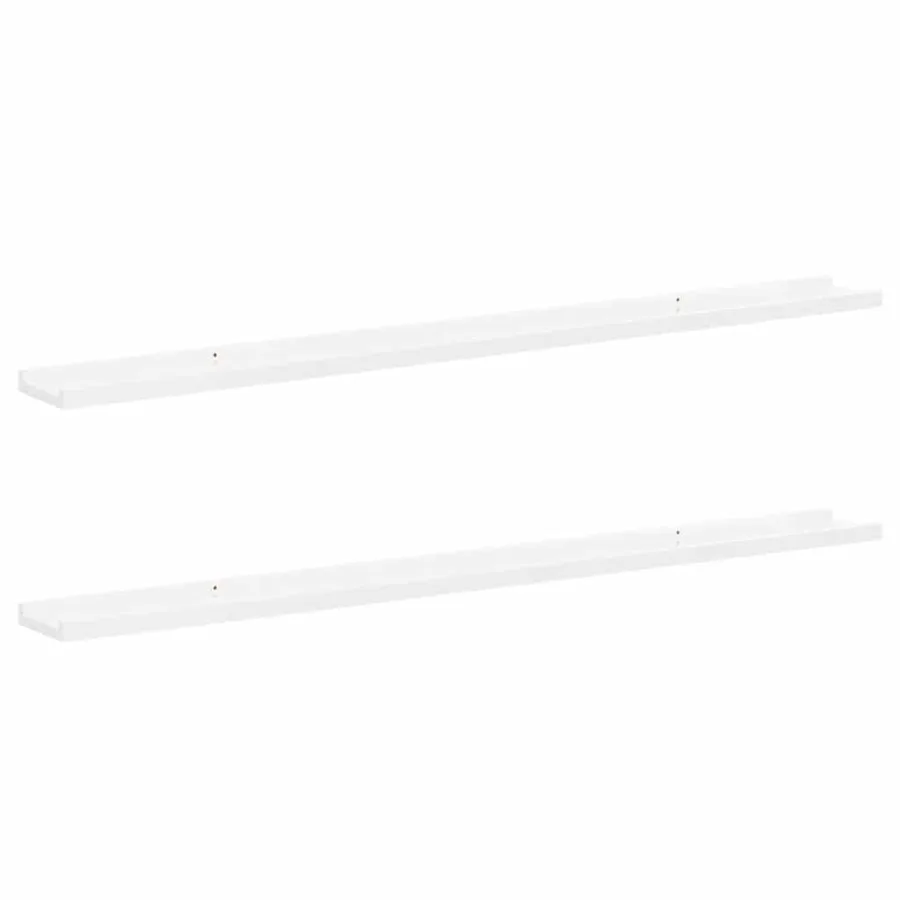 Étagères murales 2 pcs Blanc brillant 115x9x3 cm - 2
