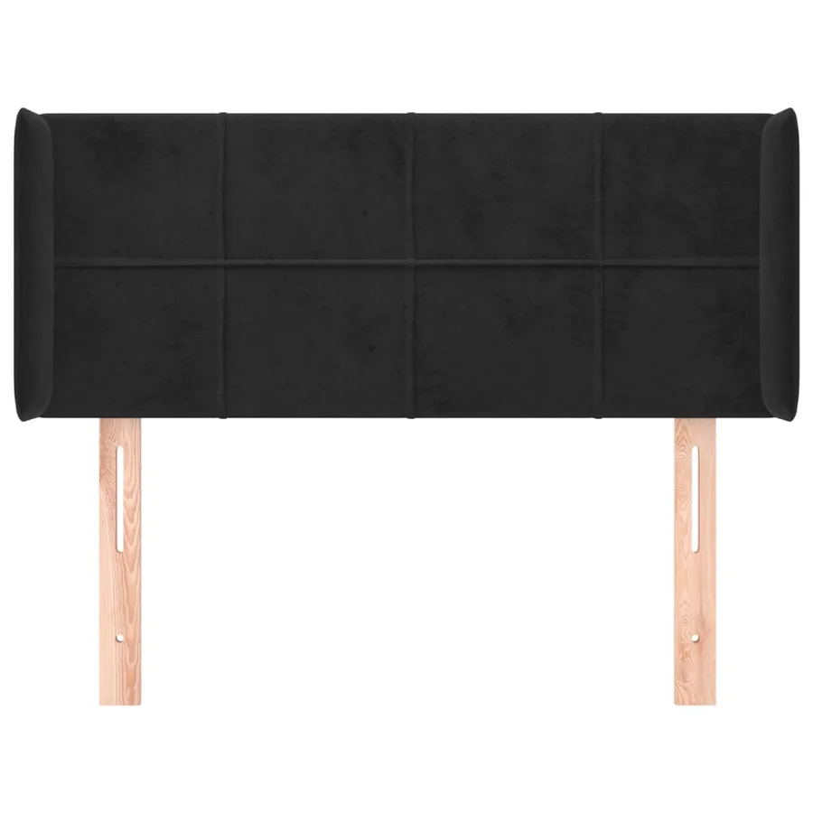 Tête de lit avec oreilles Noir 103x16x78/88 cm Velours - 3