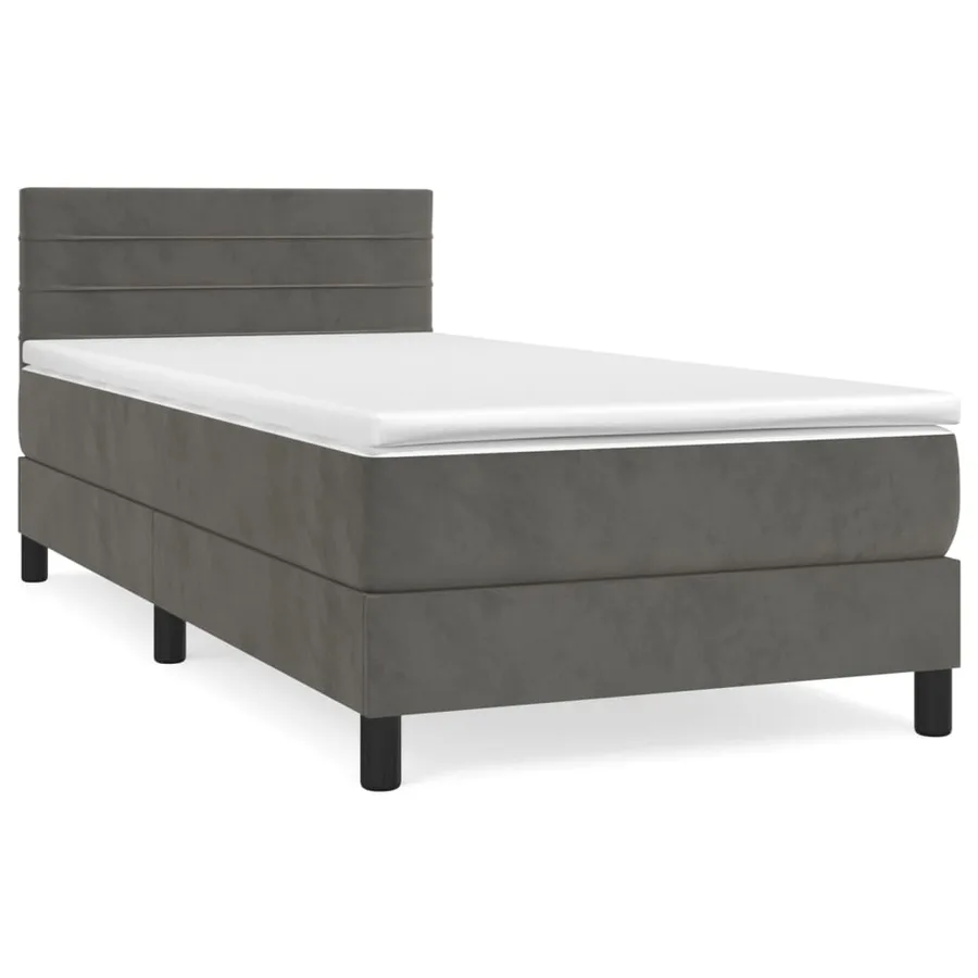 Sommier à lattes de lit avec matelas Gris foncé 100x200 cm - 2