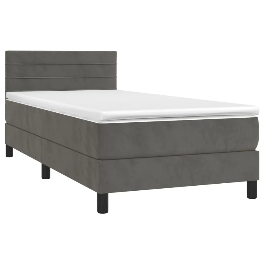 Sommier à lattes de lit avec matelas Gris foncé 100x200 cm - 3