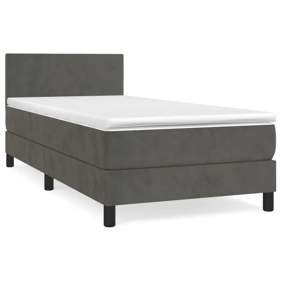 Sommier à lattes de lit avec matelas Gris foncé 100x200 cm - 2