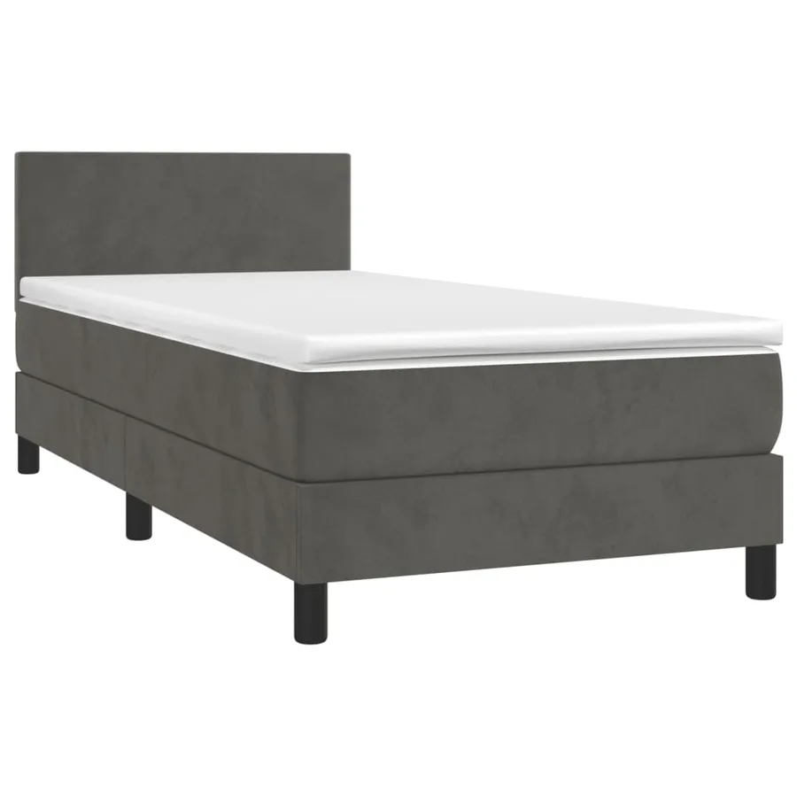 Sommier à lattes de lit avec matelas Gris foncé 100x200 cm - 3