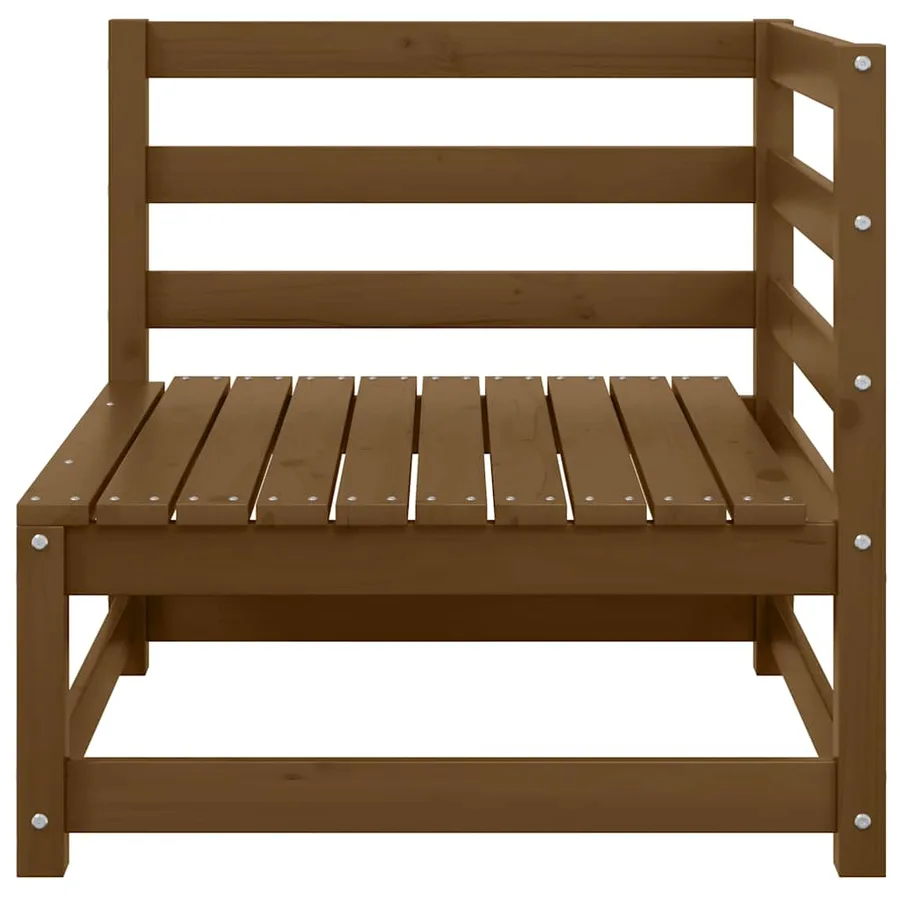 Canapé d'angle de jardin marron miel bois de pin solide - 4