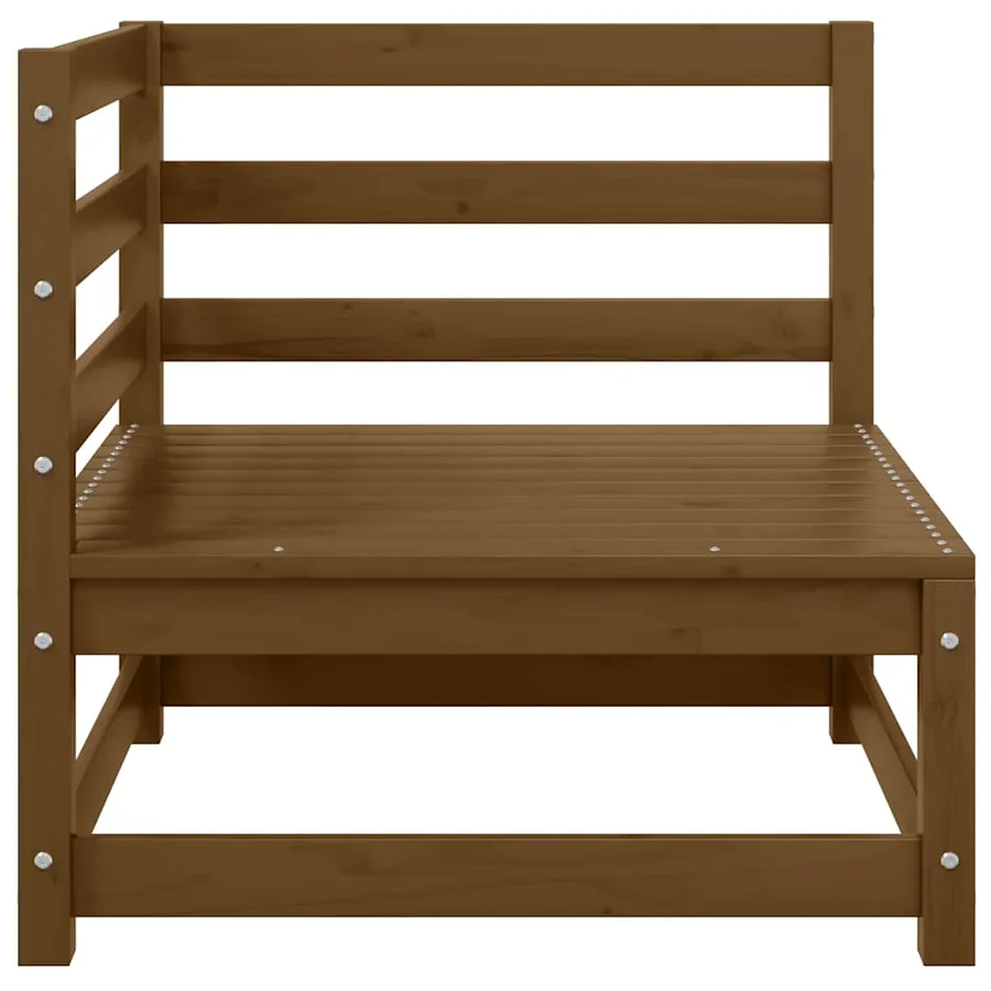 Canapé d'angle de jardin marron miel bois de pin solide - 5
