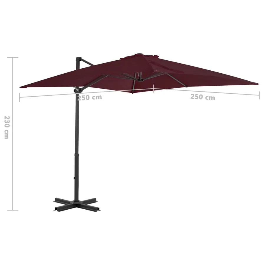 Parasol de jardin en porte-à-faux avec mât en aluminium - 8