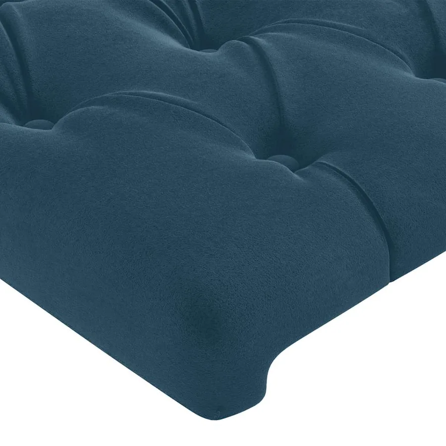 Cadre de lit sans matelas bleu foncé 140x200 cm velours - 10